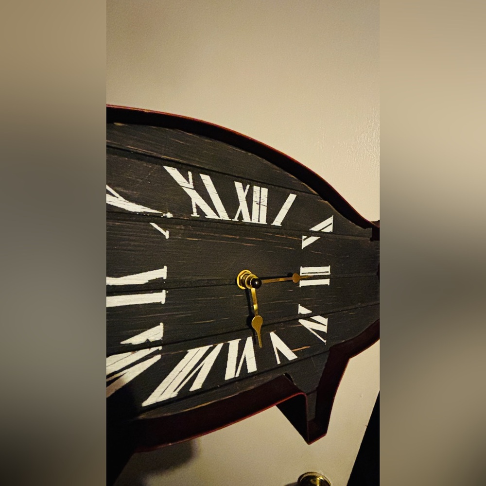 Black Pig-Shaped Wall Clock - Picture 2 of 4